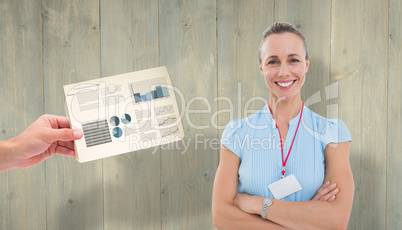 Composite image of smiling businesswoman