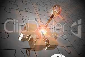 Key unlocking jigsaw