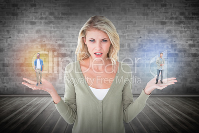 Composite image of smiling man in casual clothes posing