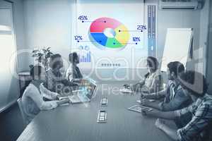 Composite image of percentages graphical representation