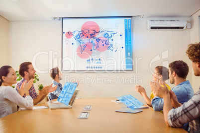 Composite image of global business interface