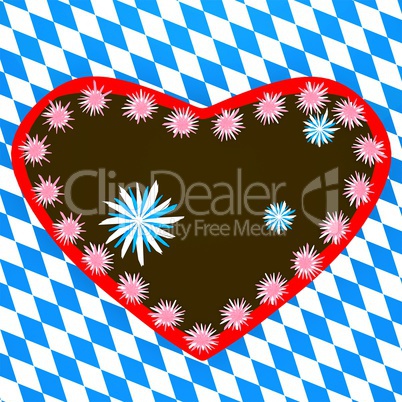 Bavarian flag with gingerbread heart
