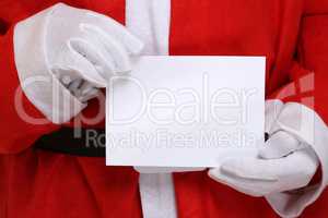 Weihnachtsmann Nikolaus hält an Weihnachten Weihnachtskarte mit