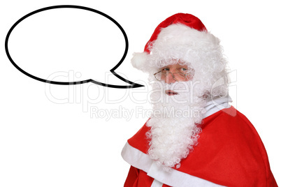 Weihnachtsmann Nikolaus Weihnachten beim sprechen mit Sprechblas
