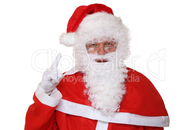 Weihnachtsmann Nikolaus hebt den Finger Weihnachten Portrait