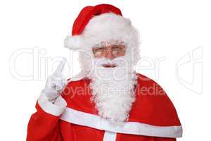 Weihnachtsmann Nikolaus hebt den Finger Weihnachten Portrait