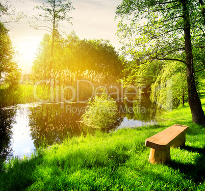 Bench near river