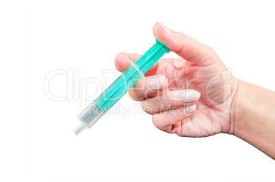 Frauenhand mit Spritze