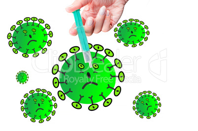Virus Symbole mit Spritze