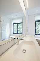 Modern style interior design of a bathroom