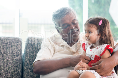 Grandfather and granddaughter