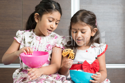 Children eating snacks