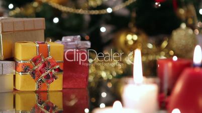 Christmas gifts and candles