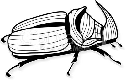 Rhinoceros beetle vector tattoo or for T-shirts