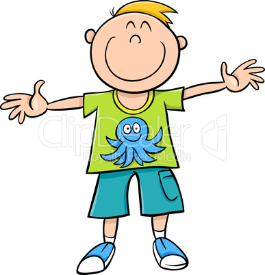 happy boy cartoon illustration