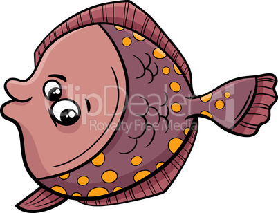 flounder fish cartoon illustration