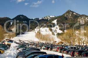 Skigebiet Parkplatz Alpen