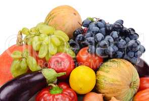 fruits and vegetables isolated on white background