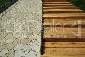 Stairs on swimming pool