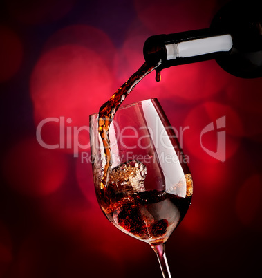 Wine on vinous background