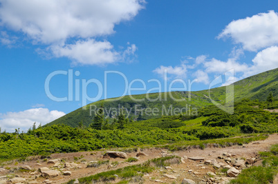 mountain landscape and blue sky