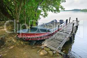 motorboat at the dock