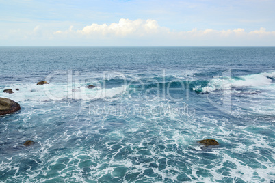 Beautiful ocean waves and blue sky