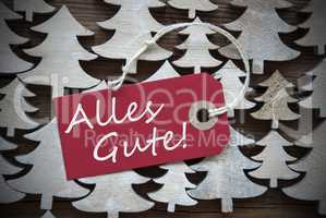Red Christmas Label Alles Gute Means Best Wishes