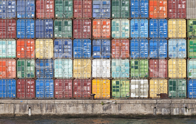 Container im Hafen von Antwerpen, Belgien