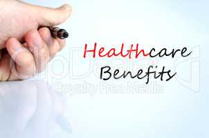 Healthcare benefits Text Concept