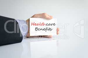 Healthcare benefits Text Concept