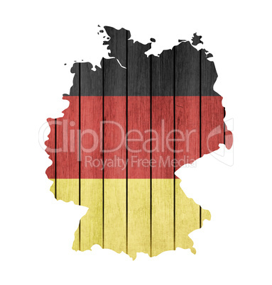 Map With Wooden Flag Of Germany