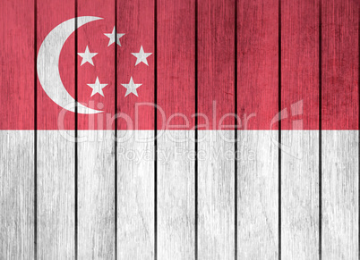 Wooden Flag Of Singapore