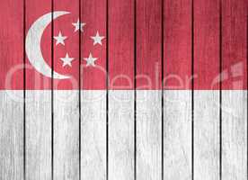 Wooden Flag Of Singapore