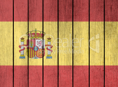 Wooden Flag Of Spain
