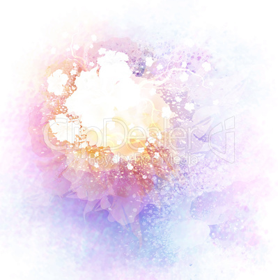 Watercolor Background With Flowers