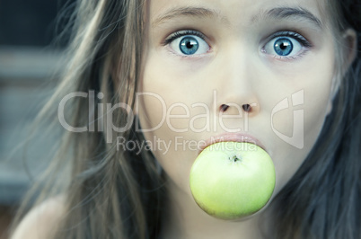 Little Girl With Green Apple