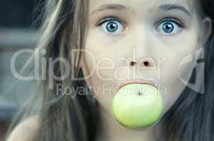 Little Girl With Green Apple