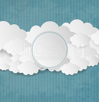 Vintage Background With Clouds