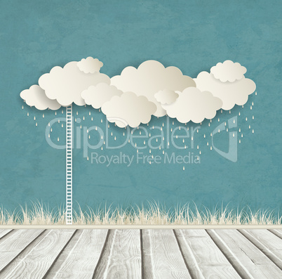 Vintage Background With Clouds