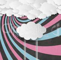 Vintage Background With Clouds