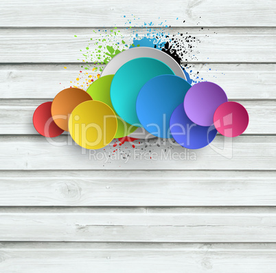 Wooden Background With Color Plates