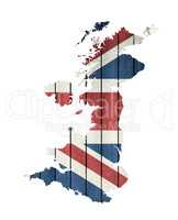 United Kingdom Map With Wooden Flag