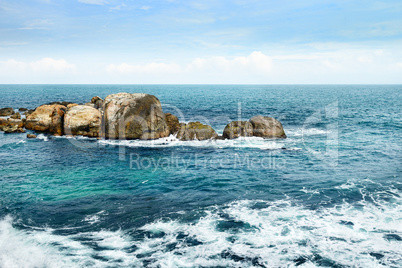 large rock in the ocean