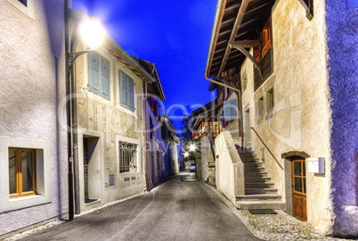 Hermance village street, Geneva, Switzerland