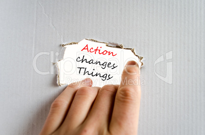 Action change things Text Concept