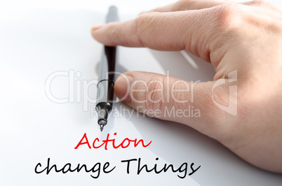 Action change things Text Concept