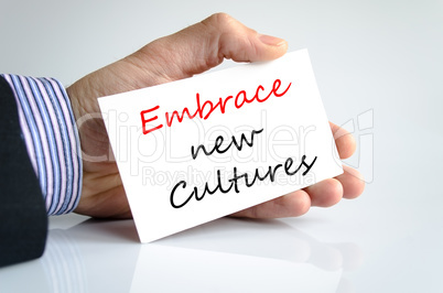 Embrace new cultures Text Concept