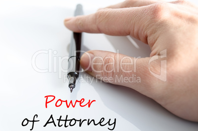 Power of attorney Text Concept
