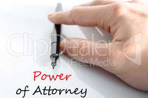 Power of attorney Text Concept